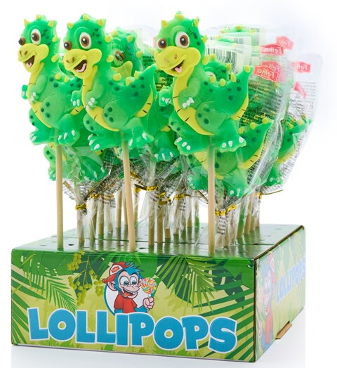 LOLLIPOPS DINO 50g ovocné lízátko (Balenie: 24ks 1ks=1,55eur)(exp.25/09/25)