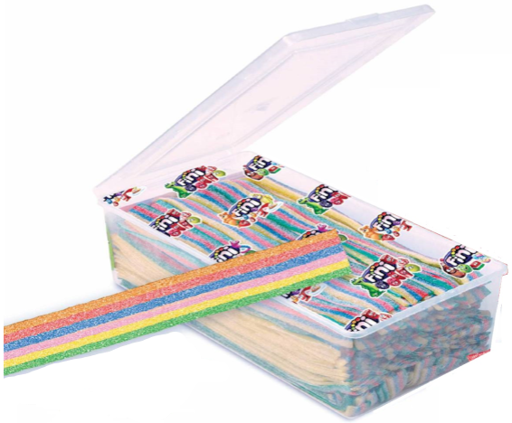 FINI MULTICOLOUR 8,5g kyselé pásky (Balení:150ks 1ks od 0,055eur) FINI MULTICOLOUR 8,5g kyselé pásky (Balení:150ks 1ks od 0,055eur)