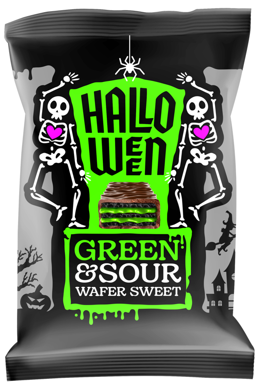 HALLOWEEN GREEN&SOUR 150g plněné keksy