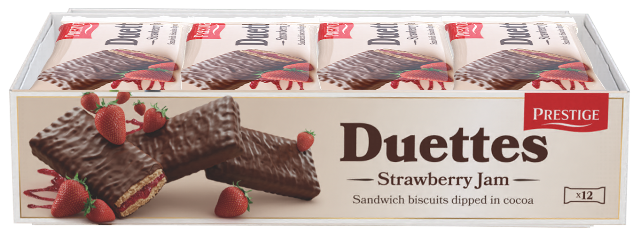 DUETTES STRAWBERRY 22g jahodové koláčky (Balení: 12ks 1ks od 4,60Kč) DUETTES STRAWBERRY 22g jahodové koláčky (Balení: 12ks 1ks od 4,60Kč)