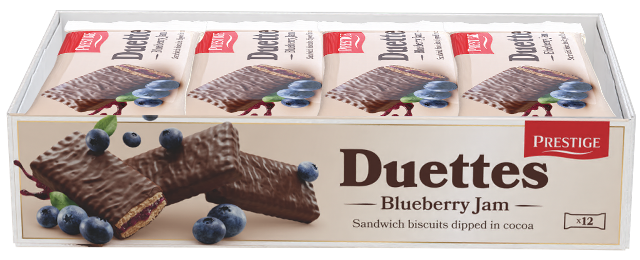 DUETTES BLUEBERRY 22g borůvkové koláčky (Balení: 12ks 1ks od 4,60Kč)