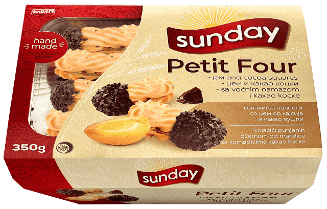 PETIT FOUR 350g meruňkovo čokoládové koláče PETIT FOUR 350g meruňkovo čokoládové koláče