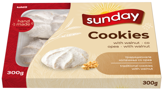 SUNDAY COOKIES 300g ořechové pusinky SUNDAY COOKIES 300g ořechové pusinky