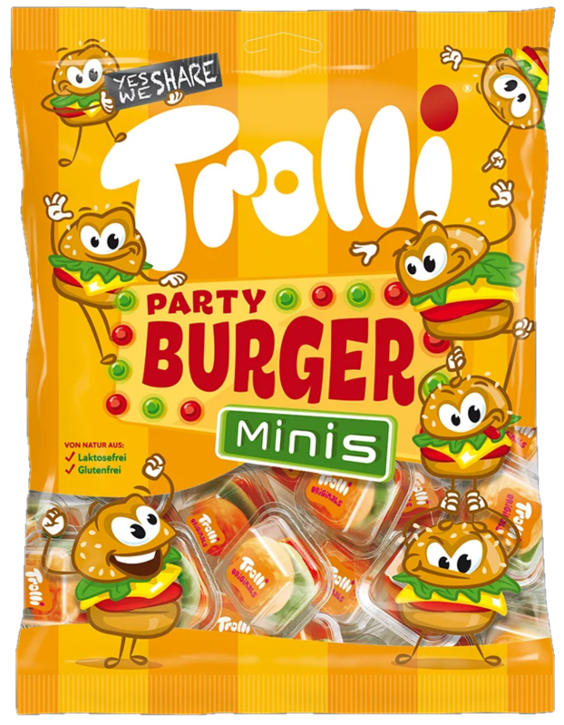 TROLLI PARTY BURGER 170g želé bonbóny