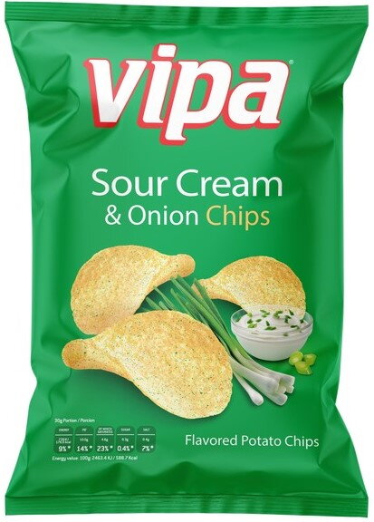 VIPA SOUR&CREAM 75g smetanovo-cibulové chipsy VIPA SOUR&CREAM 75g smetanovo-cibulové chipsy