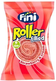 FINI ROLLER STRAWBERRY 20g plnený kyselý pásek