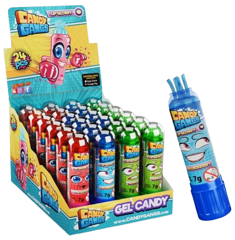 CANDY GANGS LIP GLOSSY 7g ovocný gel (Balení:24ks 1ks=4,50Kč) CANDY GANGS LIP GLOSSY 7g ovocný gel (Balení:24ks 1ks=4,50Kč)