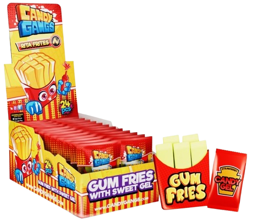 CANDY GANGS RITA FRITES 24g žvýkačky (Balení:24ks 1ks=6Kč) CANDY GANGS RITA FRITES 24g žvýkačky (Balení:24ks 1ks=6Kč)