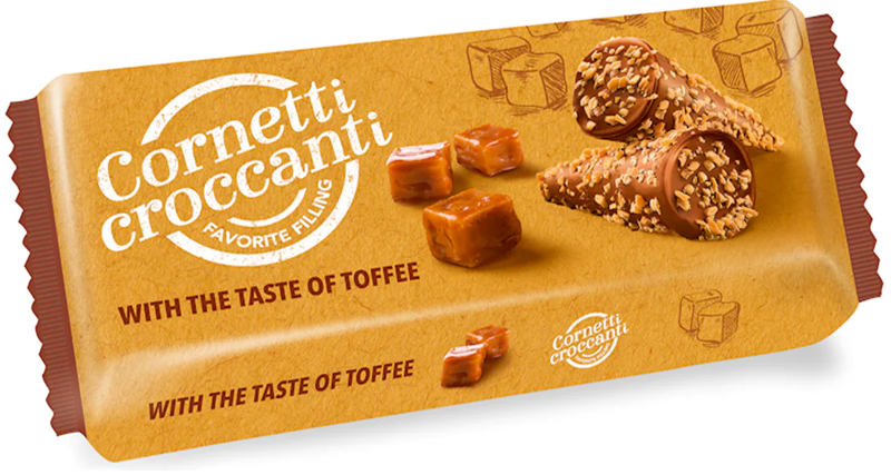CORNETTI TOFFI 100g karamelové kornoutky CORNETTI TOFFI 100g karamelové kornoutky