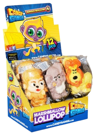 CANDY GANGS JUNGLE 35g marshmallow lízátka (Balení:12ks 1ks=17,90Kč) CANDY GANGS JUNGLE 35g marshmallow lízátka (Balení:12ks 1ks=17,90Kč)