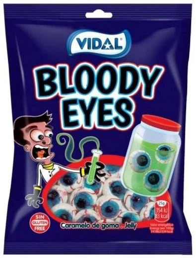 VIDAL BLOODY EYES 90g plněné želé bonbóny VIDAL BLOODY EYES 90g plněné želé bonbóny