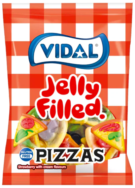 VIDAL PIZZAS 90g plnené želé bonbóny VIDAL PIZZAS 90g plnené želé bonbóny