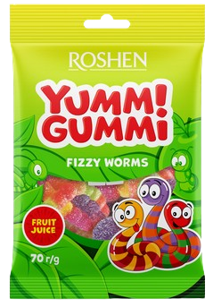 YUMM GUMMI WORMS 70g želé bonbóny YUMM GUMMI WORMS 70g želé bonbóny