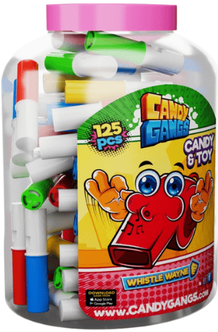 CANDY GANGS WHISTLE WAYNE 5g lízátko s píšťalkou (Balení:125ks 1ks=3,90Kč)