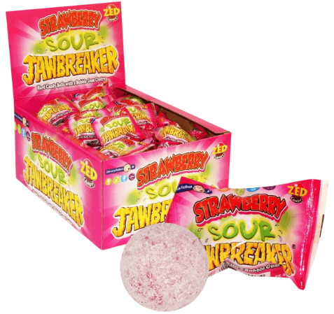 JAWBAREAKER STRAWBERRY 13g žvýkačky (Baleni:90ks 1ks=3,50Kč)