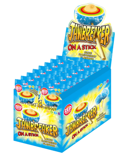 JAWBAREAKER STICK BLUBERRY 50g lízátko so žvýkačkou (Balení:15ks 1ks=19Kč)