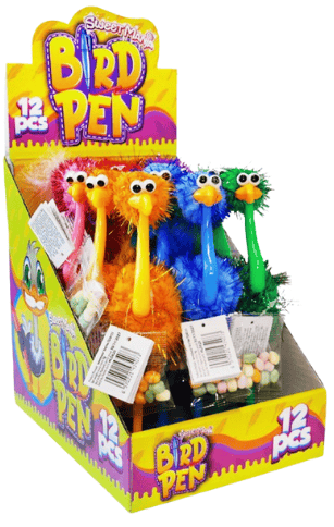 BIRD PEN 5g pero s bonbóny (Balení:12ks 1ks=22,50Kč)