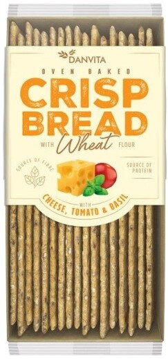 DANVITA CRISP BREAD 130g sýr/rajče/bazalka