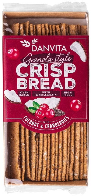 DANVITA CRISP BREAD 130g kokos/brusinka