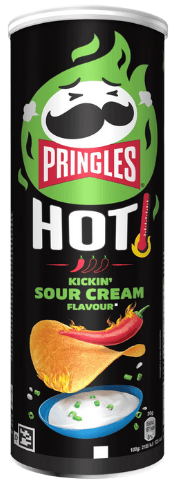 PRINGLES HOT KICKIN SOUR CREAM 165g smetana/chilli PRINGLES HOT KICKIN SOUR CREAM 165g smetana/chilli