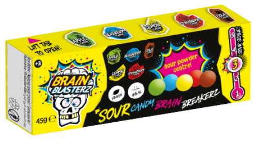 BRAIN BLASTERZ BREAKERS 44g kyselé bonbóny (Balení: 14ks 1ks=18,50Kč)