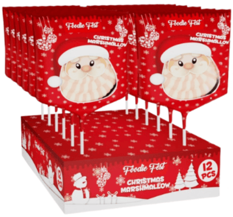 CHRISTMAS LOLLIPOPS 55g marshmallow lízatko (Balení:12ks 1ks=25Kč)