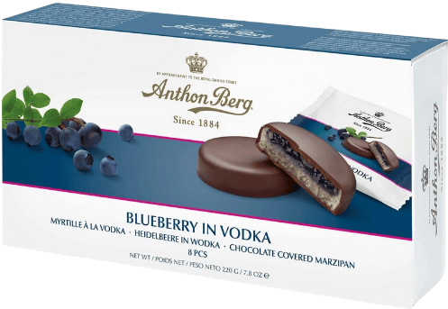 ANTHON BERG BLUEBERRY&VODKA 220g marcipáové kolečka