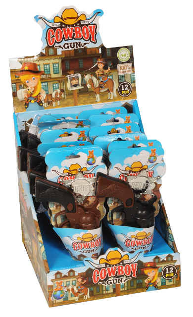 COWBOY GUN 10g hračka+bonbóny (Balení:12ks 1ks=25Kč) (exp.03/2026)