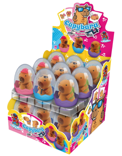 CAPYBARA TATTOS 10g cukríky s hračkou (Balení:18ks 1ks=19,50Kč)