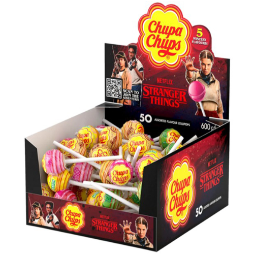 CHUPA CHUPS STRANGER THINGS 12g lízátka (Balení:50ks 1ks=5Kč)