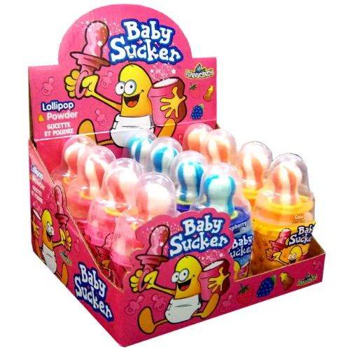 BABY SUCKER 32g lízátko s práškem (Balení:12ks 1ks=19,50Kč)