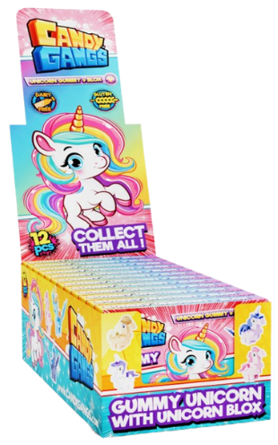 CANDY GANGS UNICORN GUMMY 60g bonbóny s hračkou (Balení:12ks 1ks=22Kč)