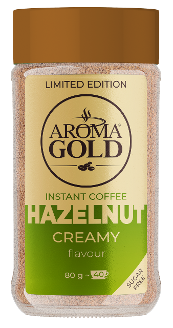 AROMA GOLD HAZELNUT 80g oriešková instantní káva