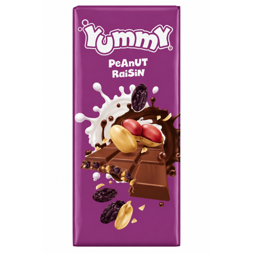 YUMMY PENAUT & RAISIN 85g arašídová s rozinkama