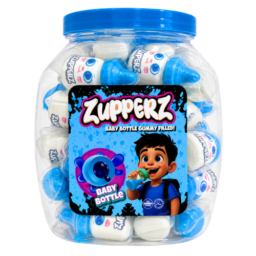 ZUPPERZ BABY BOTTLE BLUE 18g želé s náplní (Balení:50ks 1ks=6,90Kč)