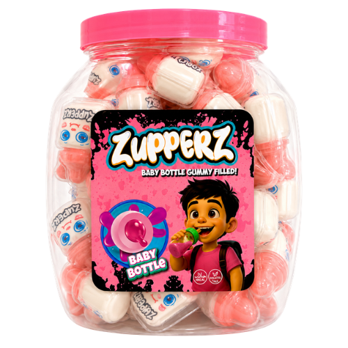 ZUPPERZ BABY BOTTLE RED 18g želé s náplní (Balení:50ks 1ks=6,90Kč)
