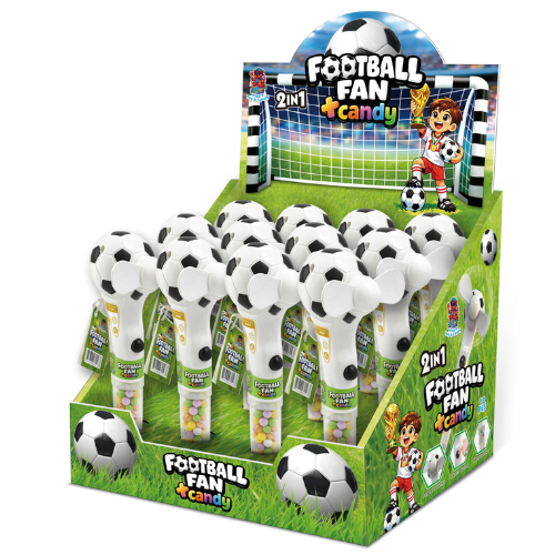 FOOTBAL FAN CANDY 5g ventilátor s bonbóny (Baleni:12ks 1ks=25Kč)