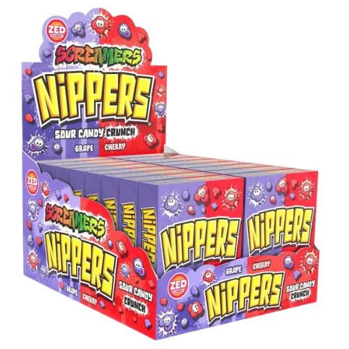 NIPPERS GRAPE&CHERRY 50g ovocné bonbóny (Balení:16ks 1ks=19,50Kč)