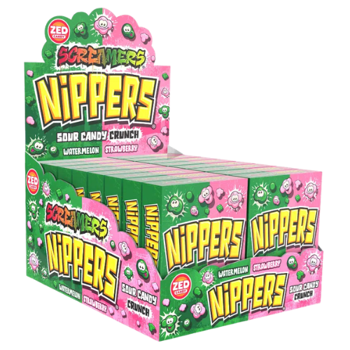 NIPPERS WATERMELON&STRAWBERRY 50g ovocné bonbóny (Balení:16ks 1ks=19,50Kč)