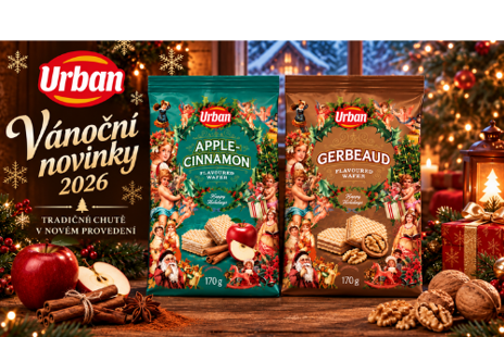 Vánoční oplatky URBAN Apple-Cinnamon a Gerbeaud 170 g pro sezónu 2026