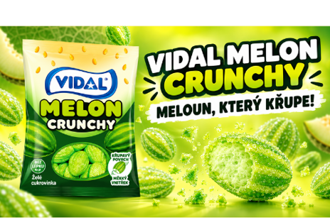 Vidal Melon Crunchy s křupavým povrchem a měkkým melounovým středem